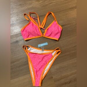 Pink and Orange Bikini Set